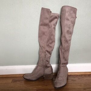 Charles by Charles David Women's Faux-Suede Taupe Over-the-Knee Boots Size 6